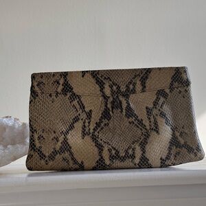 Banana Republic Leather Snake Print Clutch